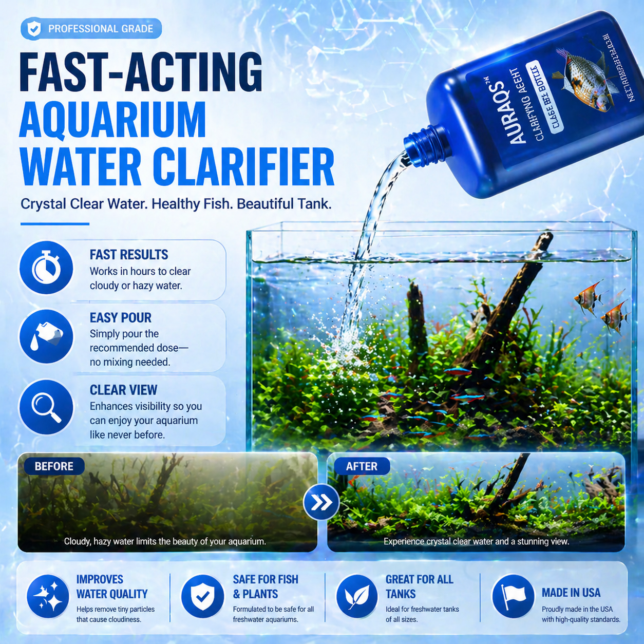 🔥50% OFF 💥AURAQS™Fast-Acting Aquarium Water Clarifier