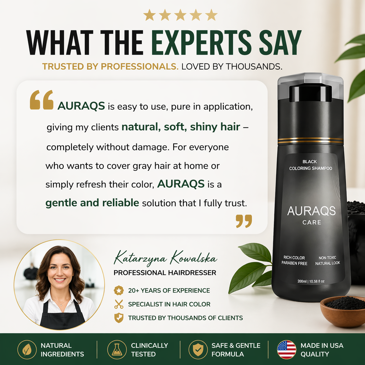 AURAQS® Shampoo – Perfect Color in Just 10 Minutes!
