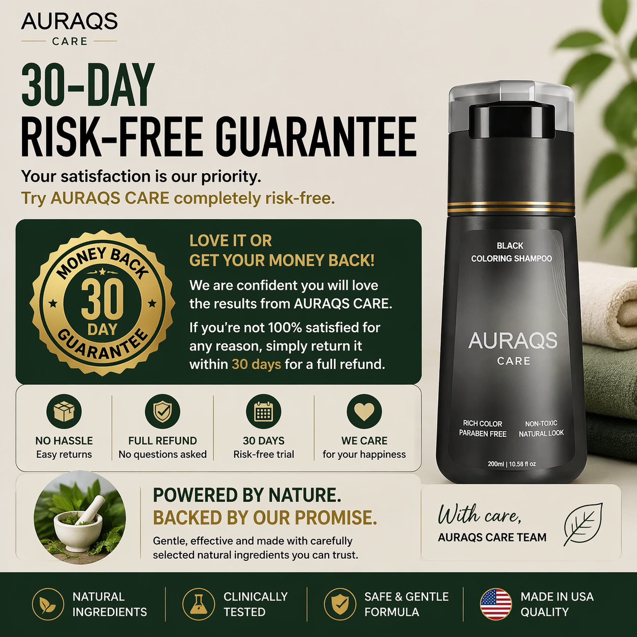 AURAQS® Shampoo – Perfect Color in Just 10 Minutes!