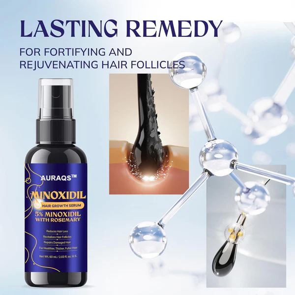 AURAQS™ Hair Growth Serum: Ultra-potent Minoxidil anti-hair loss treatment serum