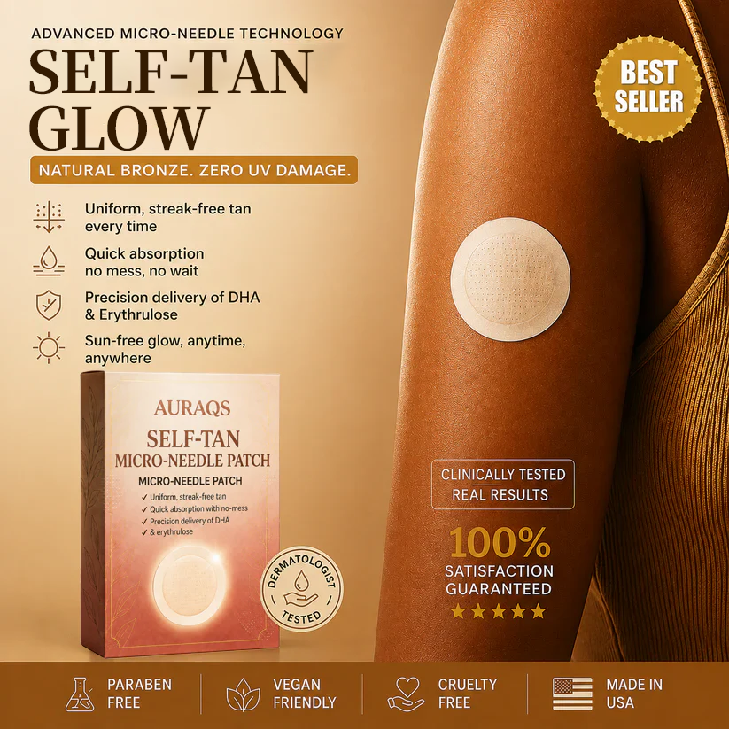 AURAQS®𝐎𝐟𝐟𝐢𝐜𝐢𝐚𝐥 𝐒𝐭𝐨𝐫𝐞 | 🔥Final 2 Hour 76% OFF🔥Transdermal Tanning Patch ⚡ No Sun, No Streaks, Just a Natural Bronze Glow 🌞