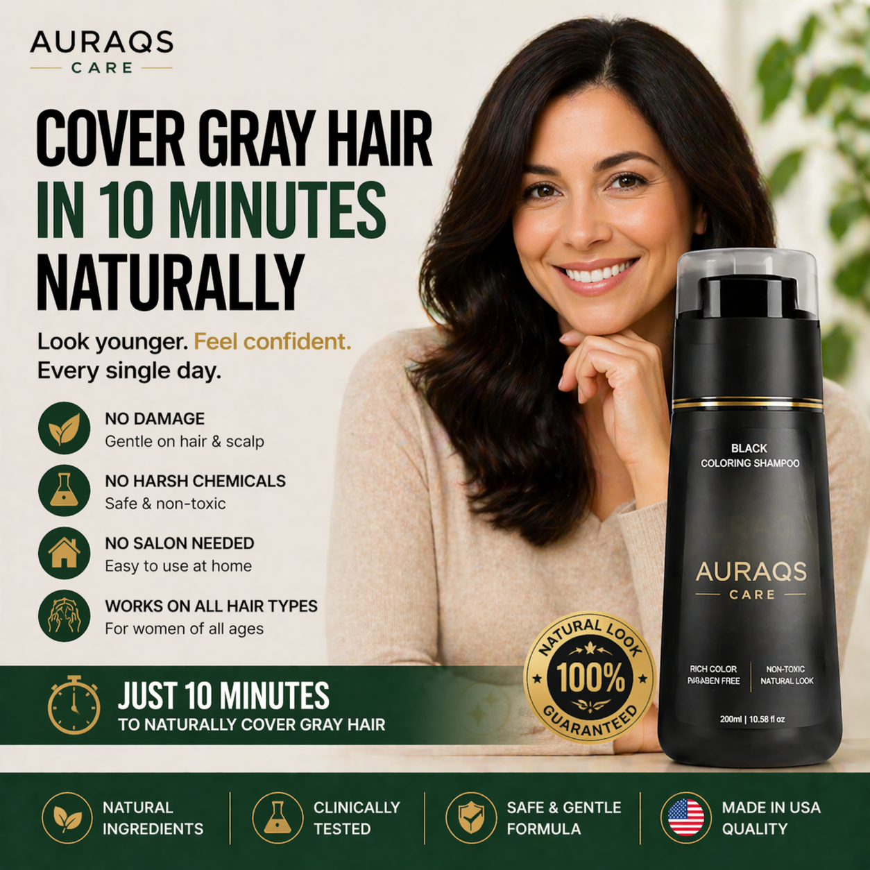 AURAQS® Shampoo – Perfect Color in Just 10 Minutes!