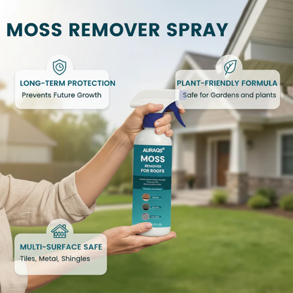 🥳2026 HOT SALE🥳💞50K+ SOLD!🧴🌿 50% OFF! AURAQS®Multi‑Surface Moss Remover – Spray & walk away. Fast action, plant‑safe formula. Works on asphalt, tile & metal. Save your back, save your roof. No more green slime! ✅💚