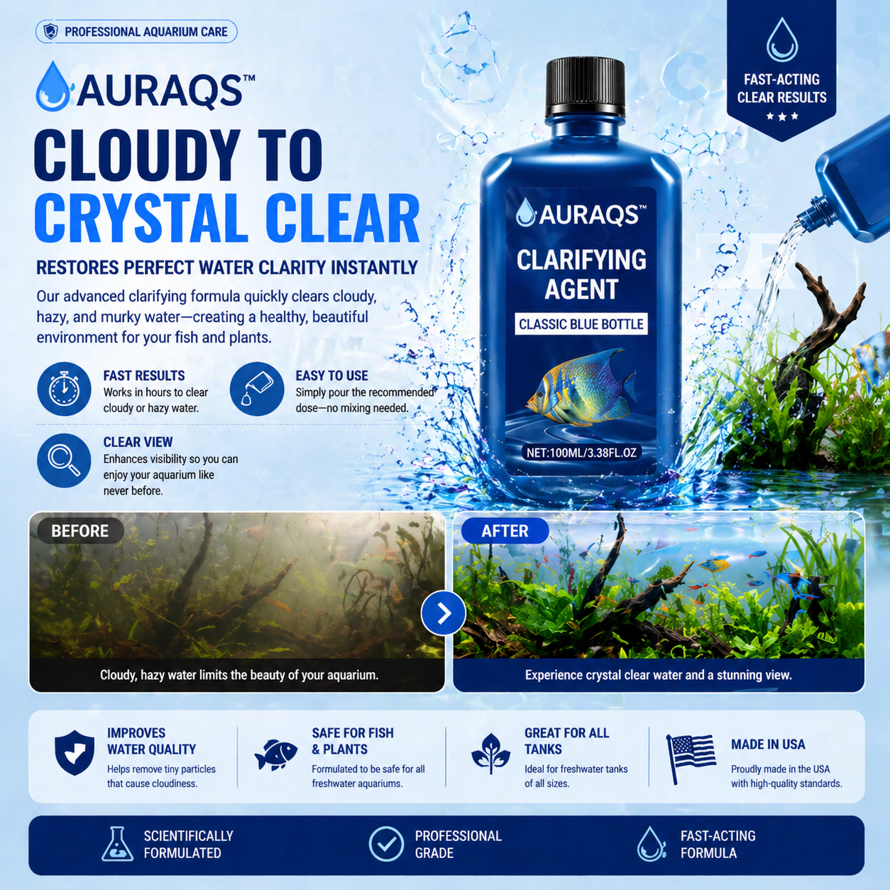 🔥50% OFF 💥AURAQS™Fast-Acting Aquarium Water Clarifier
