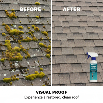 🥳2026 HOT SALE🥳💞50K+ SOLD!🧴🌿 50% OFF! AURAQS®Multi‑Surface Moss Remover – Spray & walk away. Fast action, plant‑safe formula. Works on asphalt, tile & metal. Save your back, save your roof. No more green slime! ✅💚