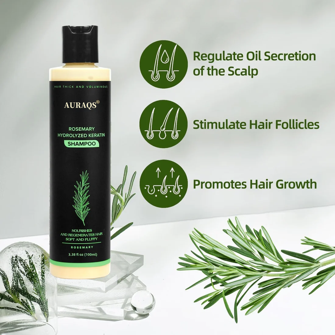 🔥LAST DAY 80% OFF - 🎅AURAQS® Organic Rosemary Hair Growth Shampoo