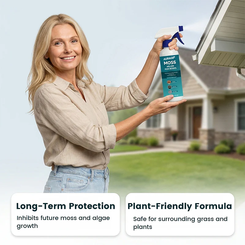 🥳2026 HOT SALE🥳💞50K+ SOLD!🧴🌿 50% OFF! AURAQS®Multi‑Surface Moss Remover – Spray & walk away. Fast action, plant‑safe formula. Works on asphalt, tile & metal. Save your back, save your roof. No more green slime! ✅💚