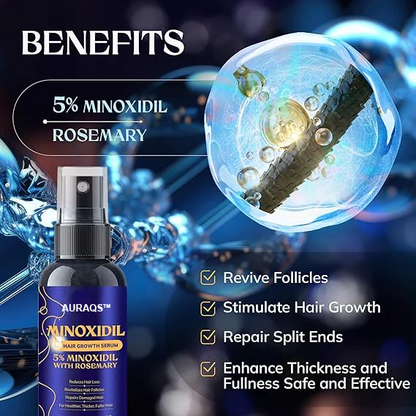 AURAQS™ Hair Growth Serum: Ultra-potent Minoxidil anti-hair loss treatment serum
