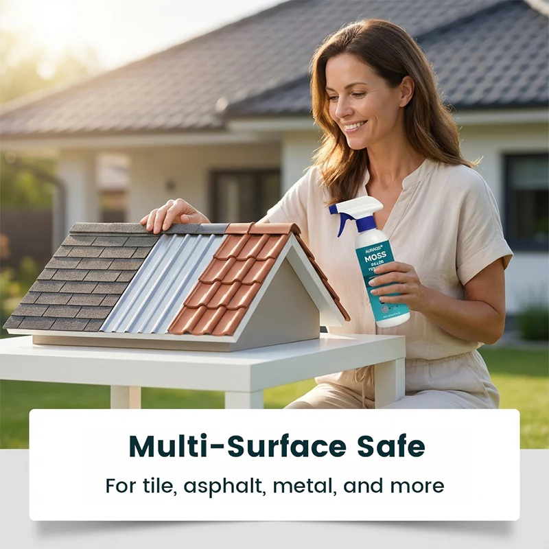 🥳2026 HOT SALE🥳💞50K+ SOLD!🧴🌿 50% OFF! AURAQS®Multi‑Surface Moss Remover – Spray & walk away. Fast action, plant‑safe formula. Works on asphalt, tile & metal. Save your back, save your roof. No more green slime! ✅💚