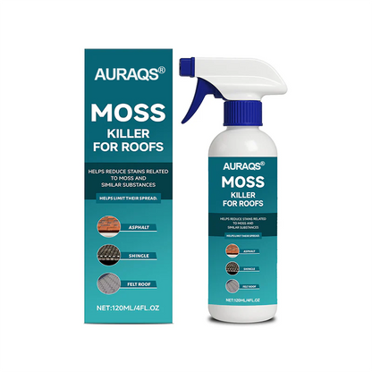 🥳2026 HOT SALE🥳💞50K+ SOLD!🧴🌿 50% OFF! AURAQS®Multi‑Surface Moss Remover – Spray & walk away. Fast action, plant‑safe formula. Works on asphalt, tile & metal. Save your back, save your roof. No more green slime! ✅💚