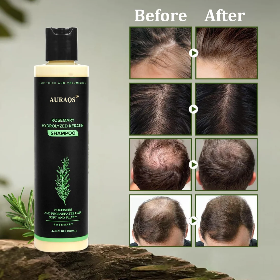 🔥LAST DAY 80% OFF - 🎅AURAQS® Organic Rosemary Hair Growth Shampoo
