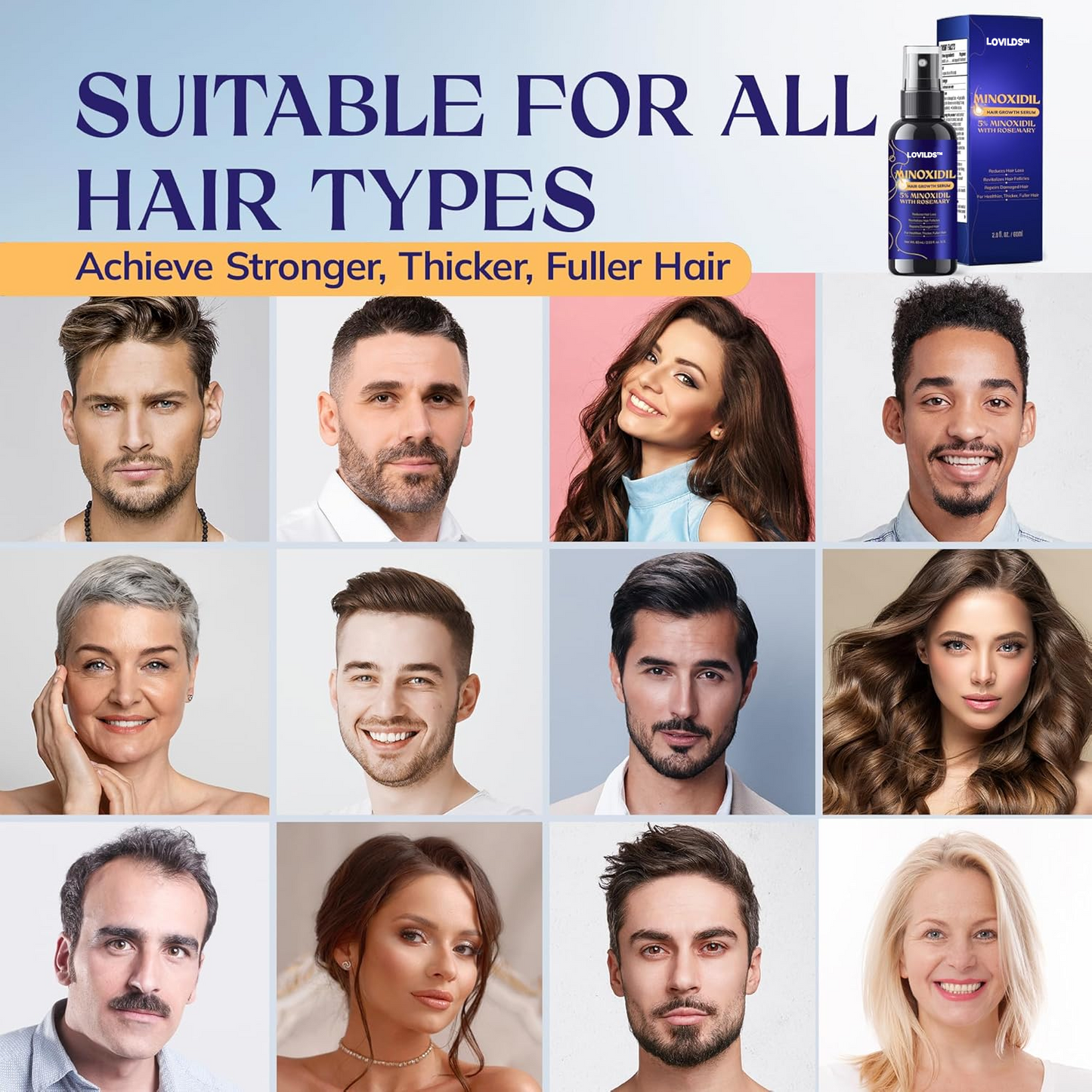 AURAQS™ Hair Growth Serum: Ultra-potent Minoxidil anti-hair loss treatment serum