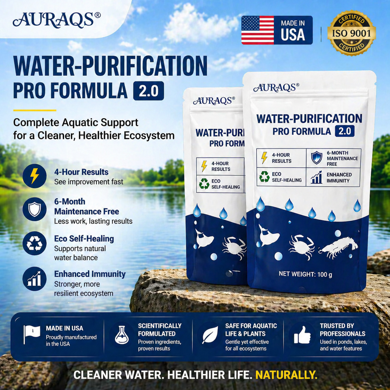 ✨ From Green to Clean Overnight! |⏱️ Clear in 24 Hours! | AURAQS® Water-Purification Pro Formula2.0